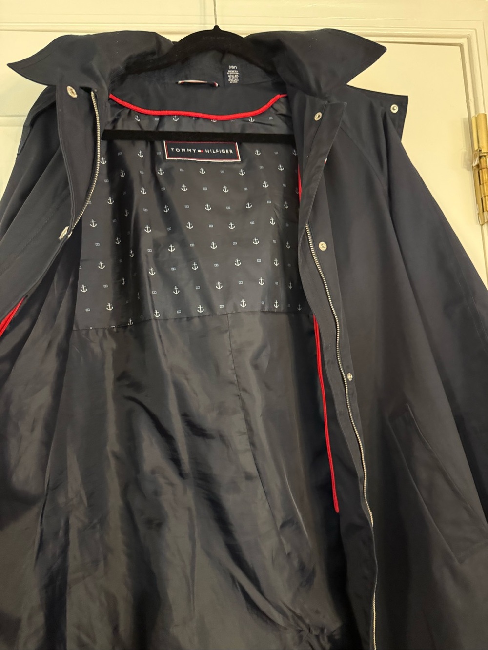 Tommy Hilfiger Navy Trench-Style Rain Jacket - Picture 2 of 6